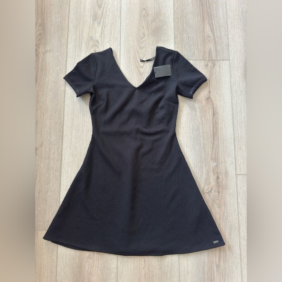 Armani Exchange Black Textured Mini Dress - Picture 1 of 8